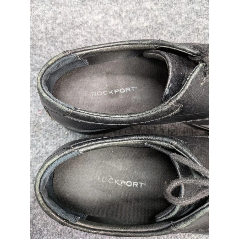 Rockport Men's 8.5M Black Leather Oxford Dress Shoes Lace Up Comfort Work...